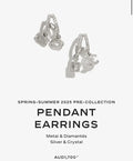 Chanel Silver Crystal Pendant Earrings - Designer Jewelry
