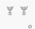 Chanel Silver Crystal Tulip CC Drop Earrings - Designer