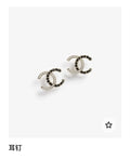 Chanel Gold & Black CC Earrings - Chanel Gold & Black CC Logo Earrings