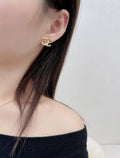 stud Chanel Gold Crystal CC Earrings - Chanel Gold Crystal CC Stud