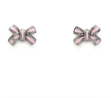 crystal Chanel Pink Bow Earrings - Chanel Pink Bow Earrings - Crystal