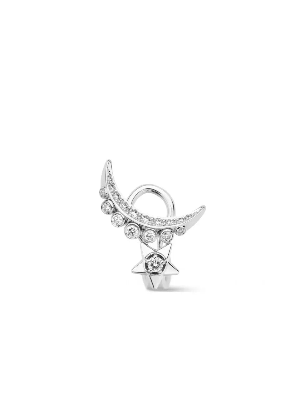 Silver Moon Star Ear Cuff - Celestial Silver Moon & Star Ear Cuff