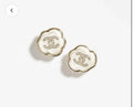 Chanel Cream Resin Earrings - Chanel Cream Resin CC Earrings