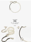 Chanel Pearl Black Leather Necklace - Chanel Pearl & Black Leather