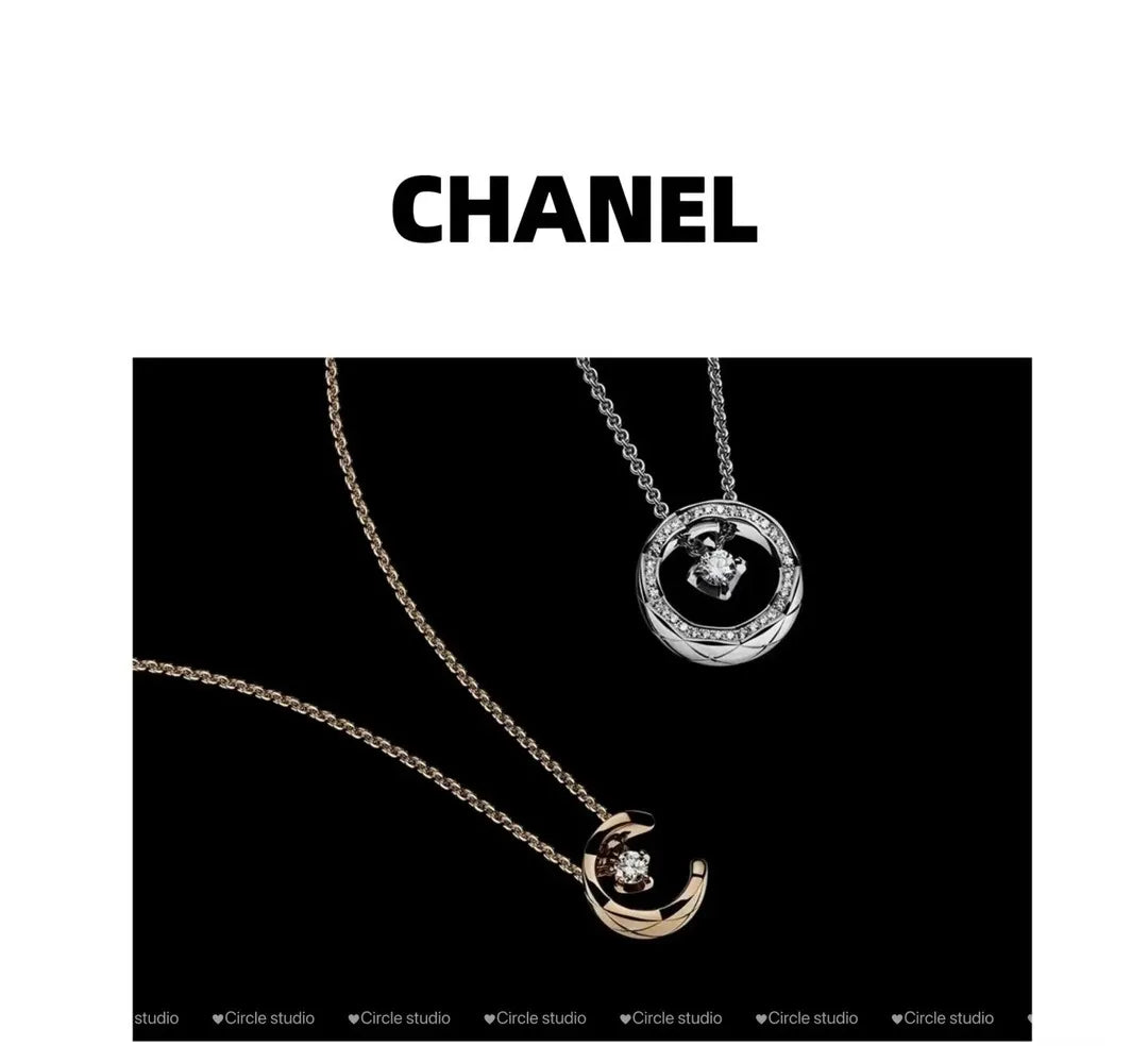 Chanel Two-Tone Diamond Pendant Necklace - Elegant Design