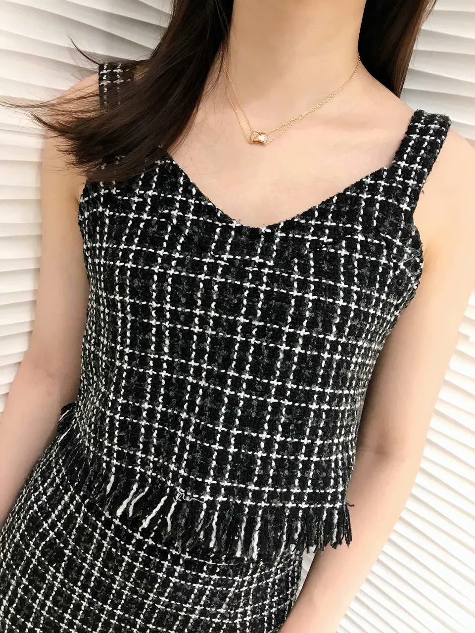 Chanel Quilted Gold Mini Pendant Necklace - Elegant Design