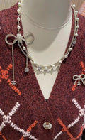 Chanel Silver Bow Pearl Necklace - Dazzling CC Charms