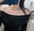 Chanel Silver Rhinestone Choker - Chanel Silver Rhinestone Logo Choker