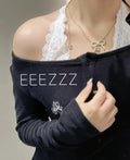 Chanel Silver Bow CC Crystal Pendant Necklace 2