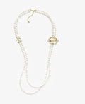 Chanel Gold Ring Pearl Long Necklace - Classic Elegance