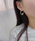 Chanel Rhinestone Hoop Earrings - Designer Accessory