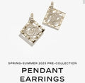 Chanel Gold Diamond CC Pendant Earrings - Square Drop