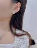 Chanel White Heart CC Logo Earrings - Designer Jewelry