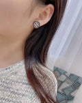 Chanel Burgundy CC Logo Stud Earrings - Designer Jewelry