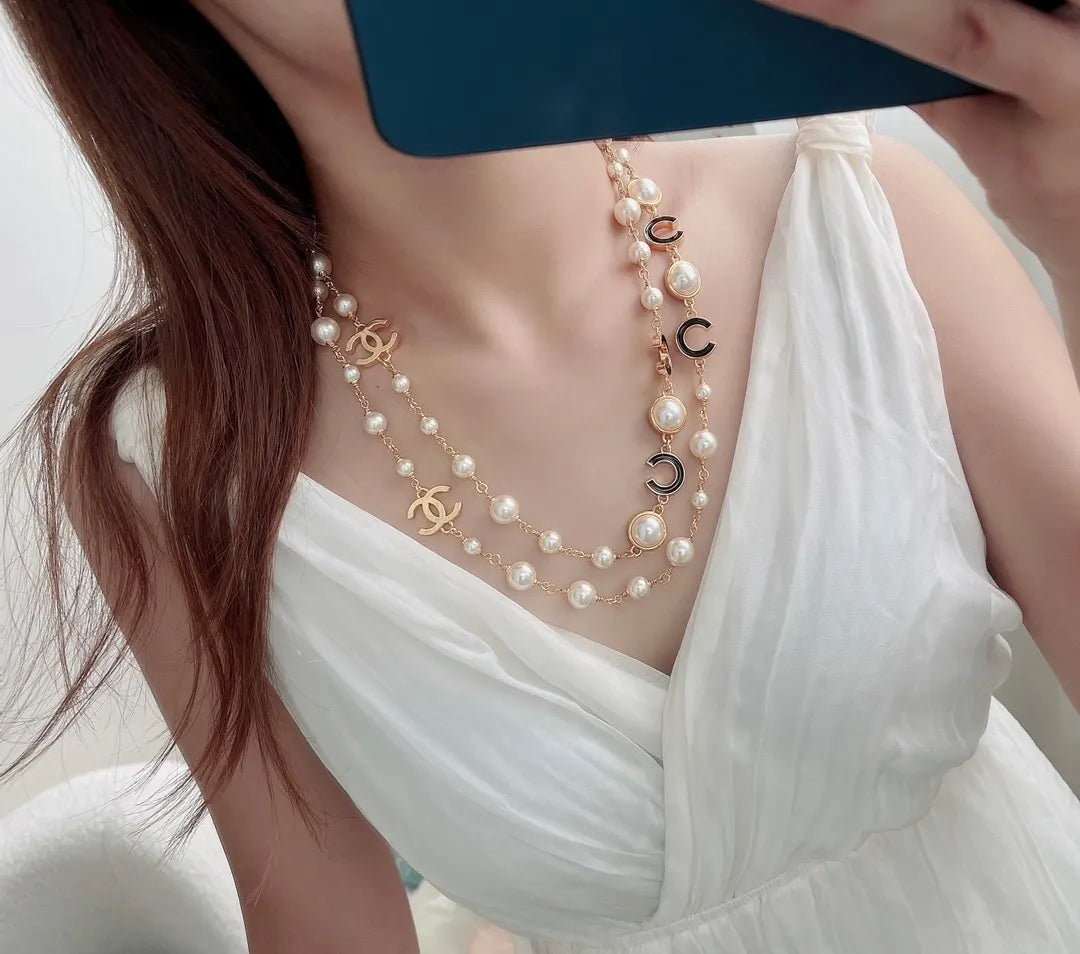 Chanel Gold Pearl Sautoir Necklace - Chanel Gold & Pearl Sautoir