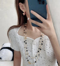 Chanel Long Pearl Necklace Gold Black - Statement Jewelry