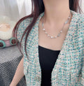 Chanel Silver Pearl Leaf Necklace - Elegant Bijoux Fantaisie