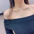 Chanel Silver Bow Diamond Necklace - Elegant Sparkle