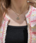 Chanel Gold CC Round Pendant Necklace - Elegant Design