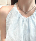 Chanel Silver Circle CC Diamond Necklace - Delicate Chain
