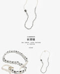 Chanel White & Black Pearl CC Necklace - Long Elegance