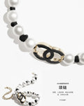 faux Chanel Pearl CC Logo Necklace - Chanel Faux Pearl & CC Logo