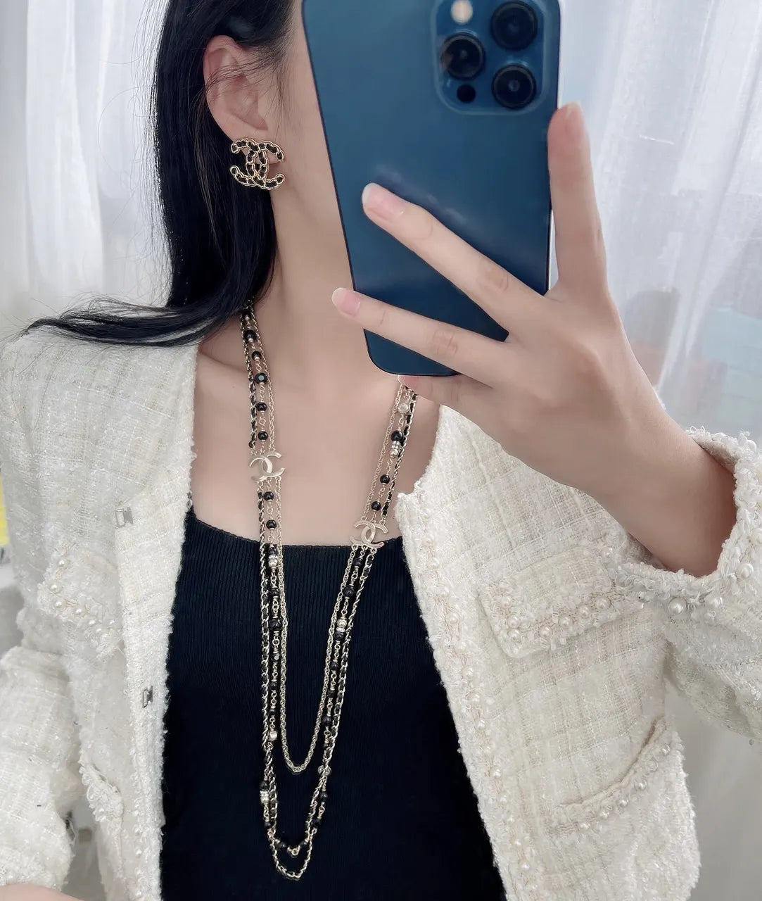 Chanel Multi-Strand Chain Necklace - Iconic CC Logo