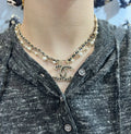 Chanel Gold Leather Pearl Necklace - Chanel Gold Chain Leather Pearl