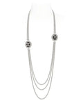Chanel Silver Multi-Strand CC Necklace - Long Pendant