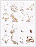 Chanel Pink Peach Necklace - Gold & Crystal Charm