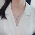 Chanel Silver Number 5 Diamond Necklace - Dazzling Elegance