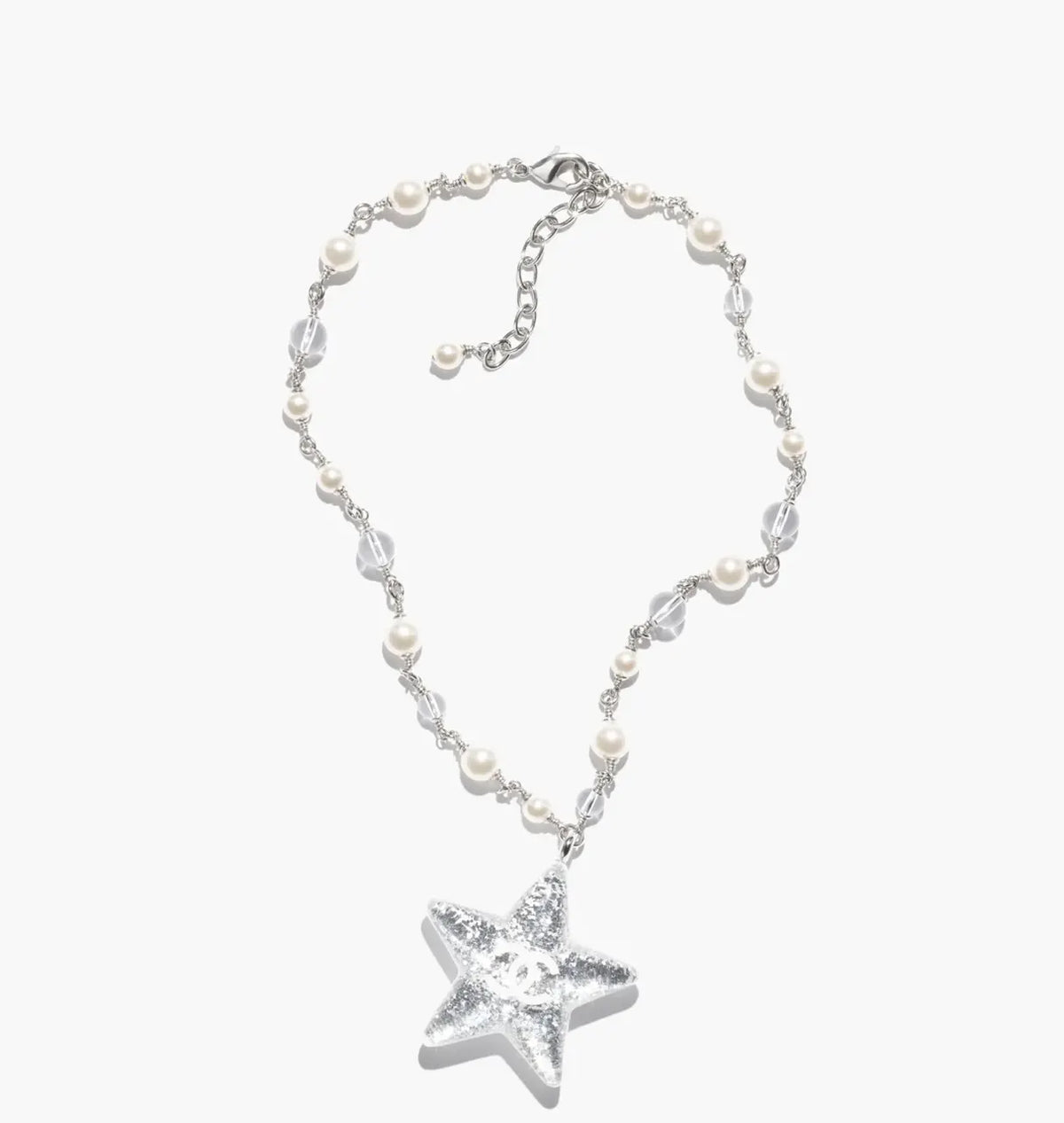 Chanel Silver Star Pearl Necklace - Sparkling Charm