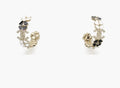 Chanel Floral Hoop Earrings - Black, White & Gold