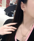 Chanel Gold Star Earrings - Chanel Gold Star Pink Crystal Earrings