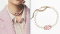 Chanel Pink CC Pearl Necklace - Elegant Statement Piece