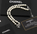 Chanel Pearl Bow Choker - Crystal CC Logo