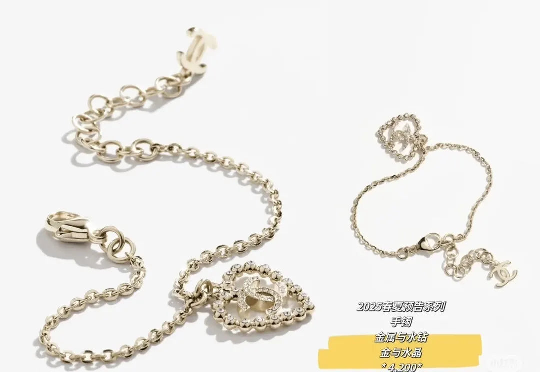 Elegant Crystal Heart Charm Bracelet - Premium Quality