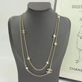 Chanel Gold Chain Pearl Necklace Long - Iconic Style