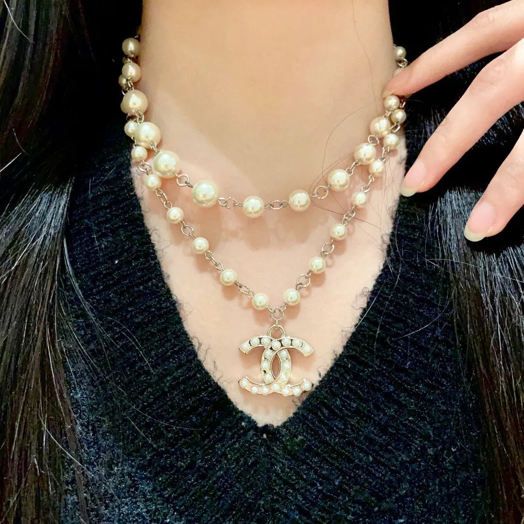 Chanel Cream Pearl Necklace - Chanel Cream Pearl Double Strand