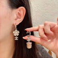 Chanel Silver Flower Earrings - Chanel Silver Flower & Basket Earrings