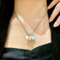 Chanel Pastel Bead Necklace - Silver Chain & CC Logo