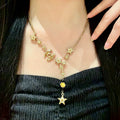 Chanel Gold Star Y-Necklace - Crystal Embellished