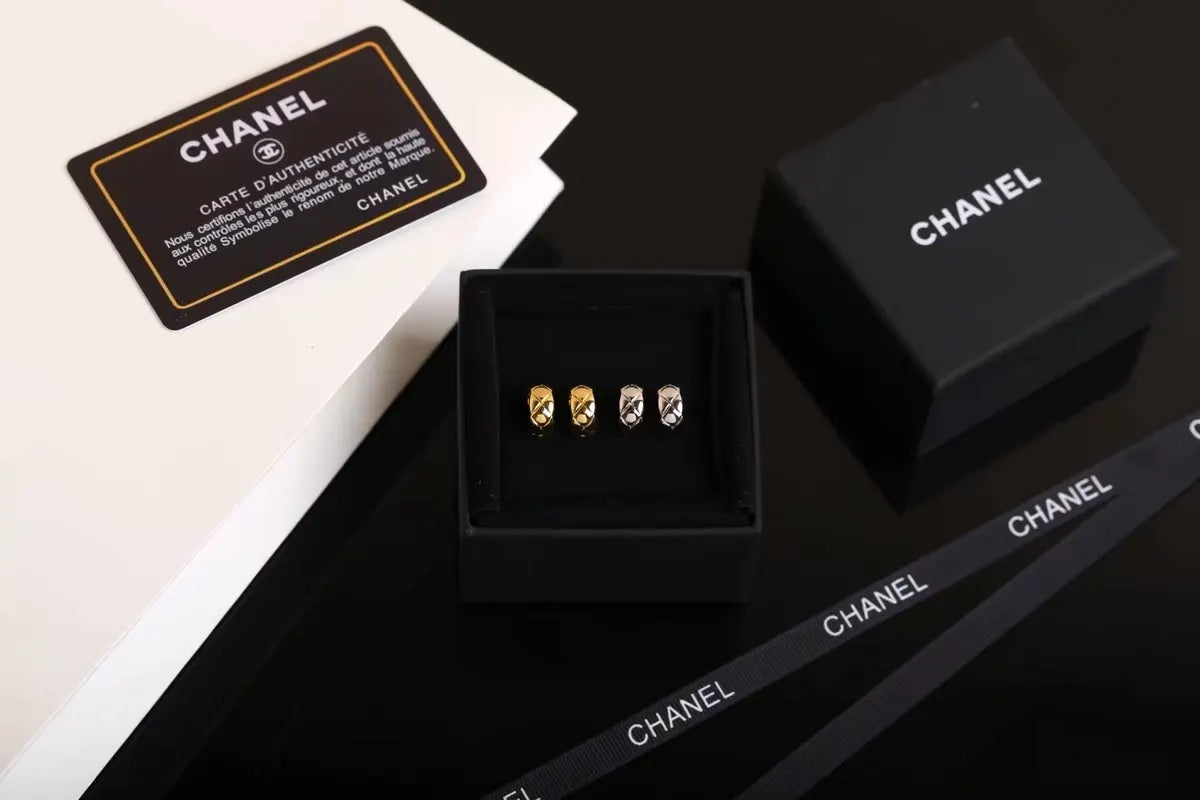 Chanel Mini Hoop Earrings Gold & Silver - Designer