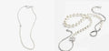 Chanel Silver Crystal & Pearl Long Necklace - CC Logo