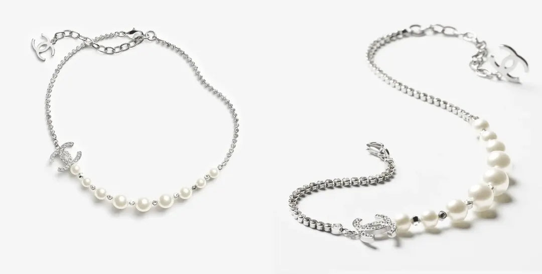 Chanel Silver Pearl CC Choker - Elegant Design