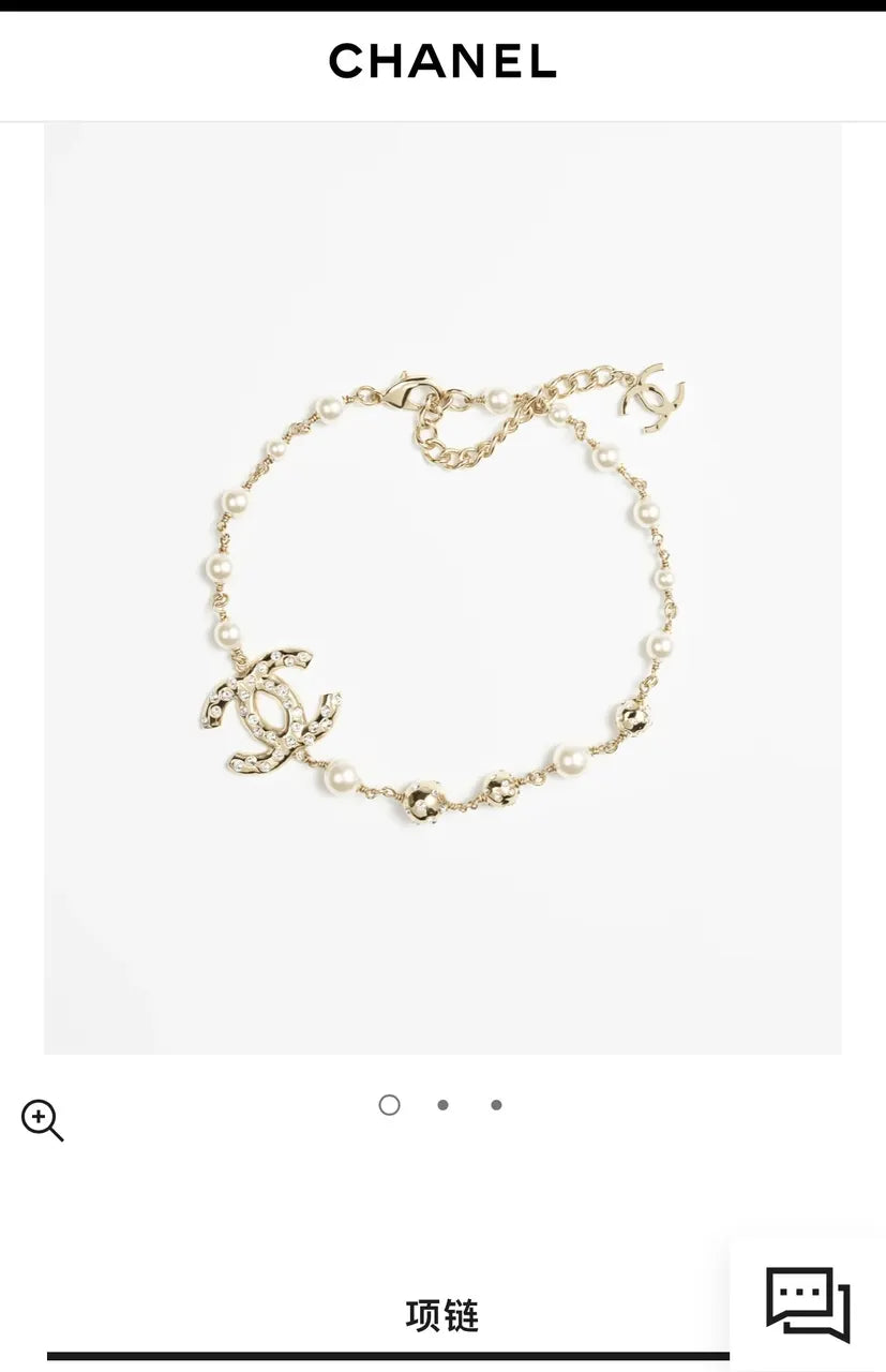 Chanel Gold Pearl Choker - Chanel Gold Pearl CC Logo Choker - Designer