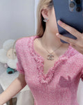 Chanel Silver Crystal CC Pendant Necklace - Sparkling Elegance