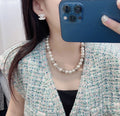 Chanel Pearl Necklace Gold CC Logo - Classic Elegance