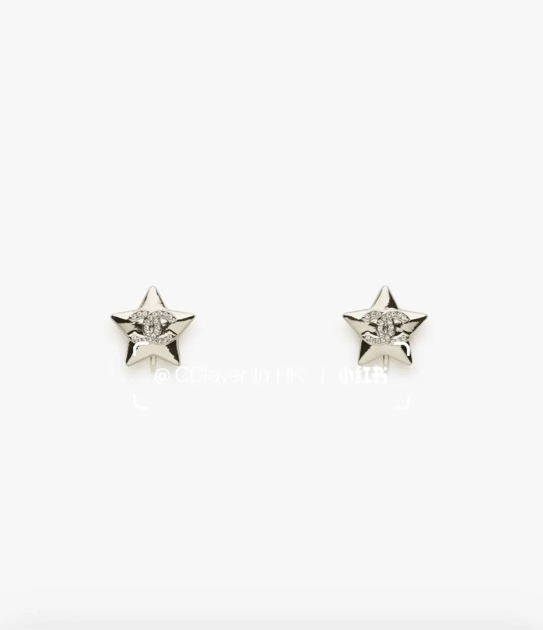 Chanel Silver Star Earrings - Chanel Silver Star CC Logo Earrings
