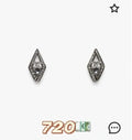 Chanel Silver Diamond CC Earrings - Designer Dangle Earrings